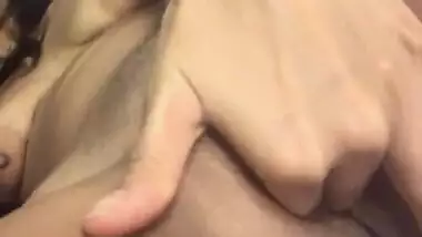 Young Indian wife long fingers in tight pussy