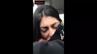NRI desi girl hot blowjob inside car outside city